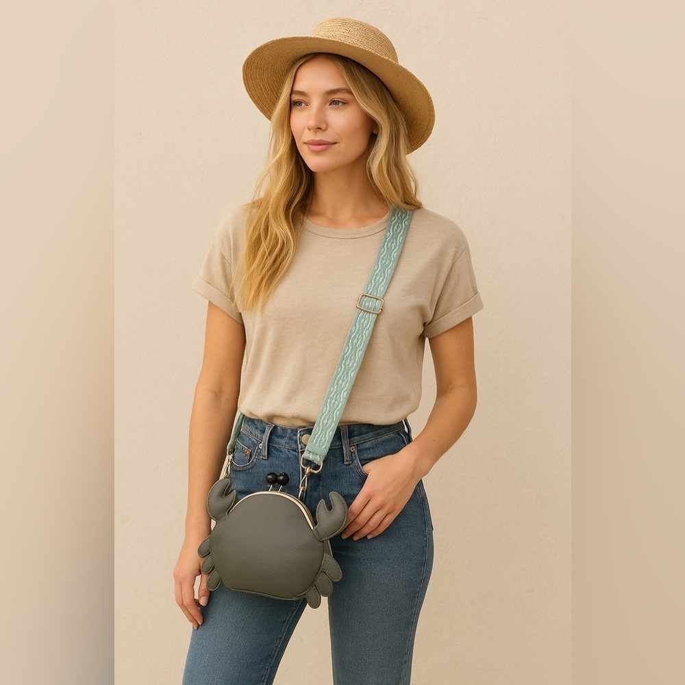 Y2K Crab Crossbody Purse Novelty Coastal Beachcore Summer Bag Coconut Girl
